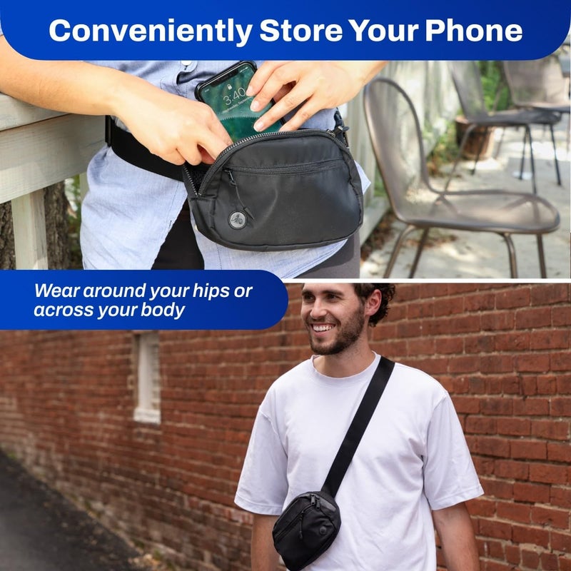 DefenderShield EMF & 5G Radiation Protection Fanny Pack - Hip Pack for Men & Women - Adjustable Waist Belt Bag with Pockets - Image 3
